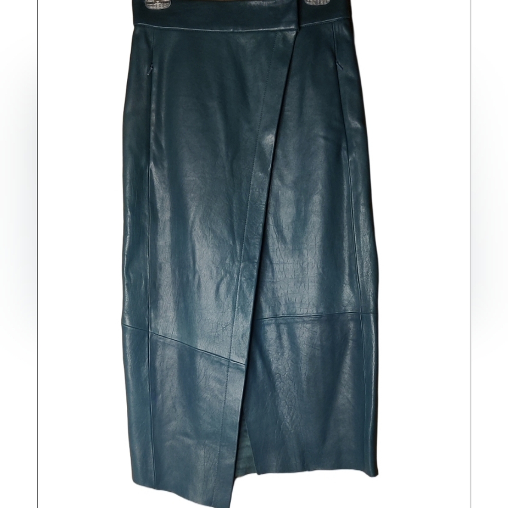 Veda Lamb Leather Wrap Skirt Size Small